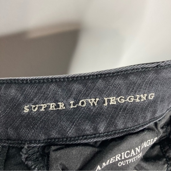 American Eagle Outfitters super low jegging black Gray size 8 - Picture 10 of 11